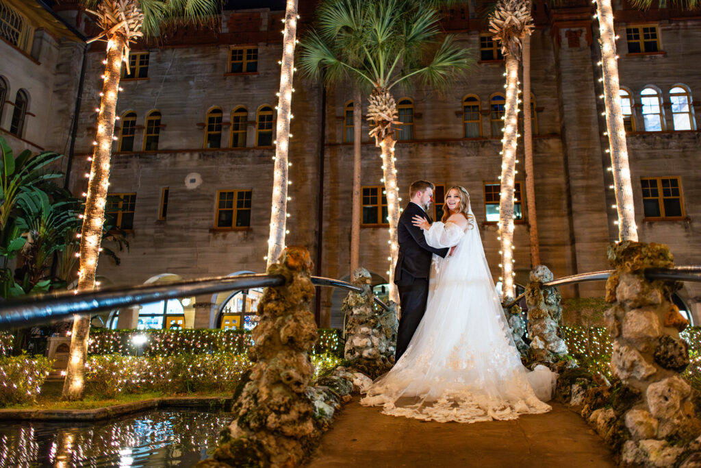 nights of lights wedding in saint augustine, florida at the lightner museum